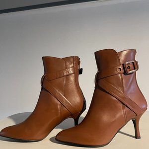 ITALIAN LEATHER BOOTS COLOR WHISKEY SIZE 8 ONE OF A KIND DESIGNER FABIANELLI